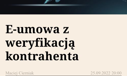 E-umowa z weryfikacją kontrahenta