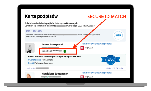 Nowość w Ultima RATIO. Dzięki Secure ID Match umowę podpisze tylko osoba o wskazanym numerze PESEL