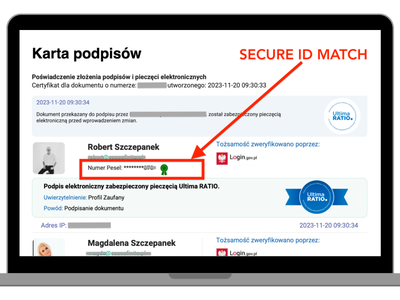 Nowość w Ultima RATIO. Dzięki Secure ID Match umowę podpisze tylko osoba o wskazanym numerze PESEL